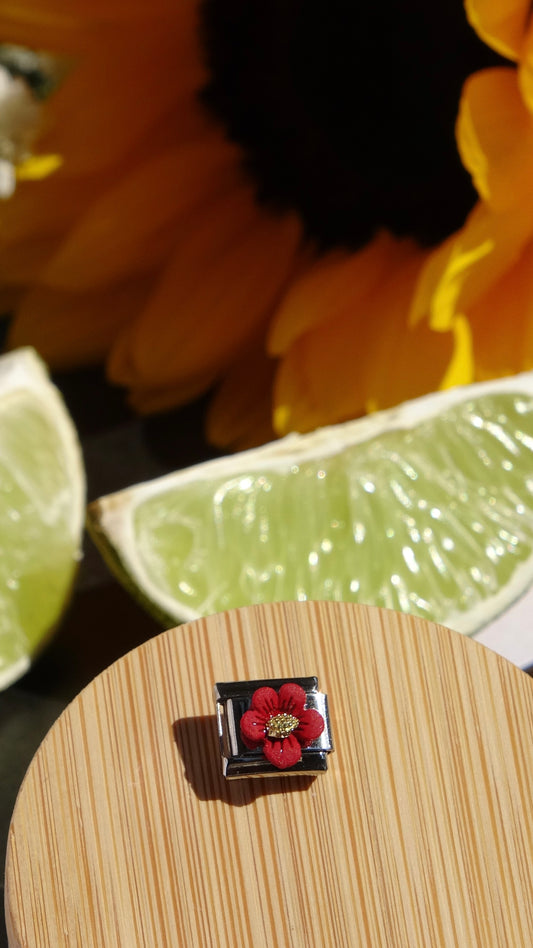 Charm Flor Relieve Italian Bracelet